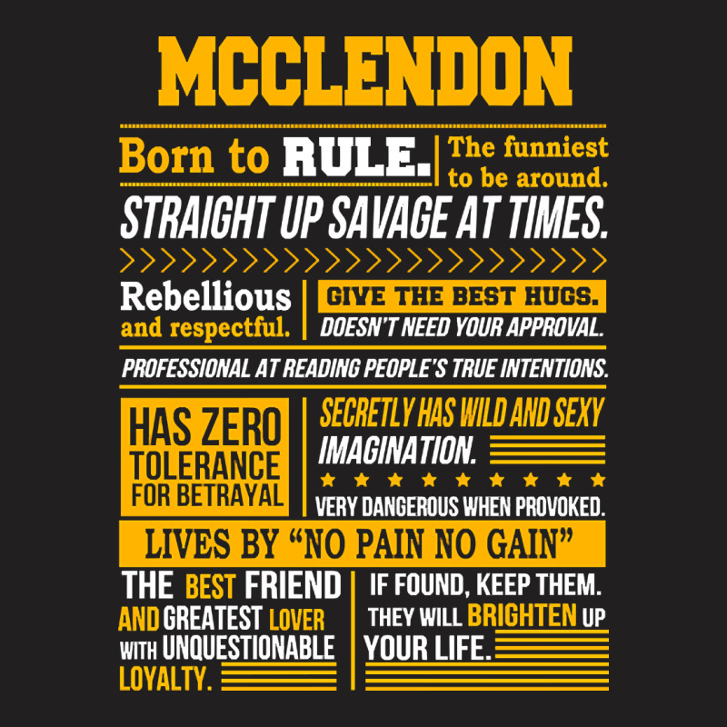 Mcclendon Name Shirt Mcclendon Born To Rule T-shirt | Artistshot