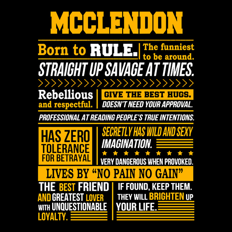 Mcclendon Name Shirt Mcclendon Born To Rule Men's Long Sleeve Pajama Set | Artistshot