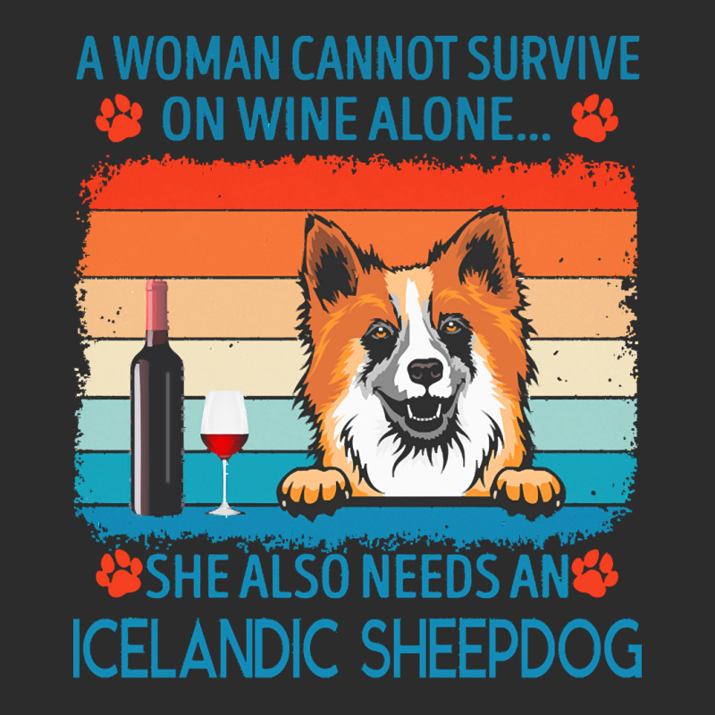 Icelandic Sheepdog T  Shirt A Woman Cannot Survive On Wine Alone She A Exclusive T-shirt by marvinhaylee169 | Artistshot