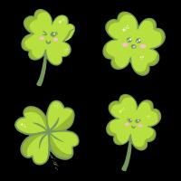 Kawaii Shamrock T  Shirt Kawaii Shamrock Four Leaf Clover Set T  Shirt Fleece Short | Artistshot