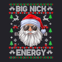 Big Nick Energy Funny Men Santa Ugly Christmas Sweater Unisex Sherpa-lined Denim Jacket | Artistshot