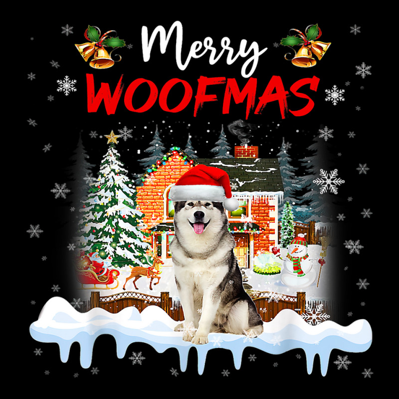 Merry Woofmas Alaskan Malamute Christmas Tree Dog Lover Xmas 107 Fleece Short | Artistshot