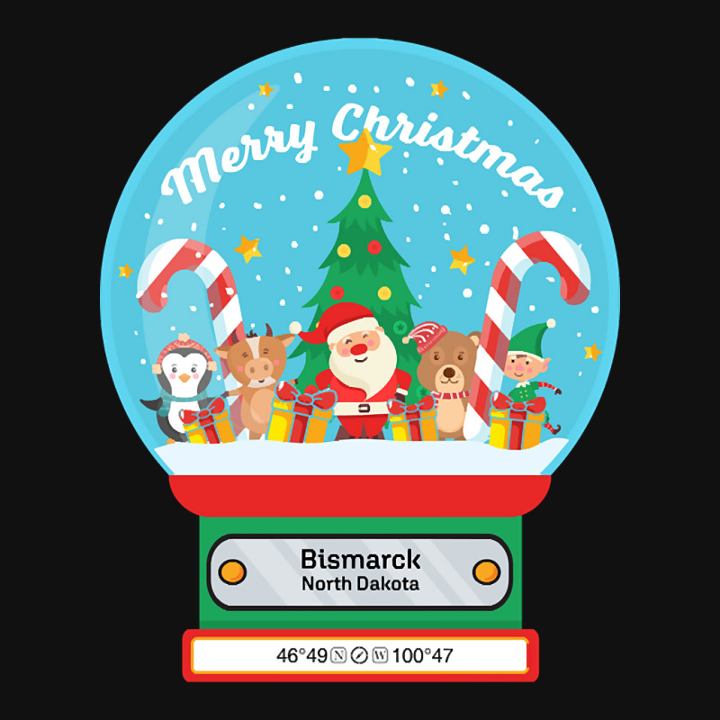 Bismarck North Dakota Usa - Merry Christmas Snowglobe Graphic T-shirt | Artistshot