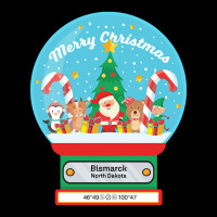 Bismarck North Dakota Usa - Merry Christmas Snowglobe Pocket T-shirt | Artistshot