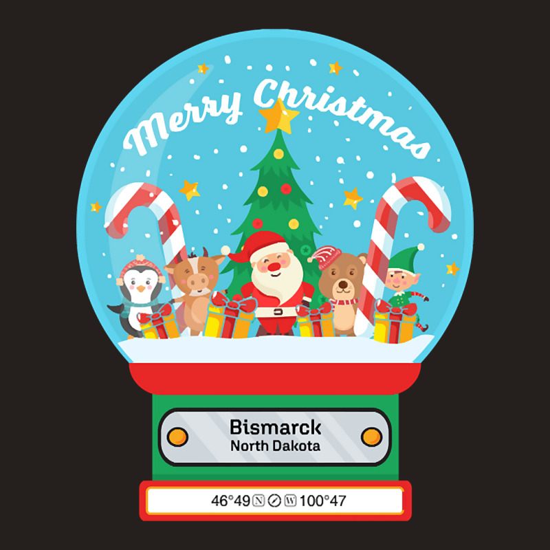 Bismarck North Dakota Usa - Merry Christmas Snowglobe Tank Top | Artistshot