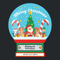 Bismarck North Dakota Usa - Merry Christmas Snowglobe Crewneck Sweatshirt | Artistshot