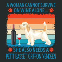 Petit Basset Griffon Vendeen T  Shirt A Woman Cannot Survive On Wine A Women's Triblend Scoop T-shirt | Artistshot