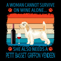 Petit Basset Griffon Vendeen T  Shirt A Woman Cannot Survive On Wine A Men's Long Sleeve Pajama Set | Artistshot