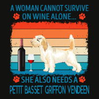 Petit Basset Griffon Vendeen T  Shirt A Woman Cannot Survive On Wine A Scorecard Crop Tee | Artistshot