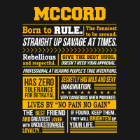 Mccord Name Shirt Mccord Born To Rule Flannel Shirt | Artistshot