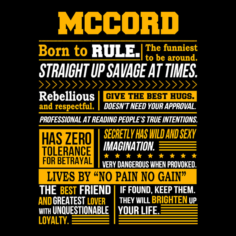 Mccord Name Shirt Mccord Born To Rule Zipper Hoodie | Artistshot