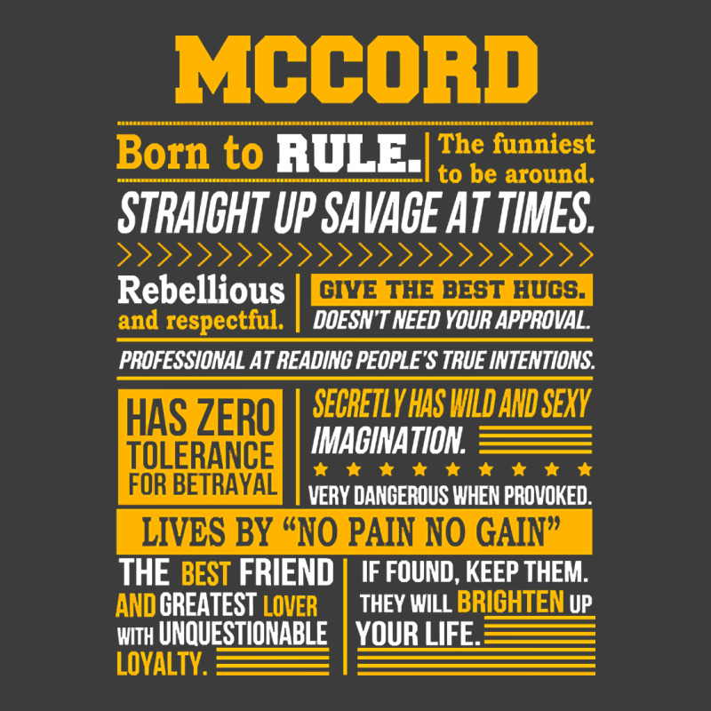 Mccord Name Shirt Mccord Born To Rule Men's Polo Shirt | Artistshot