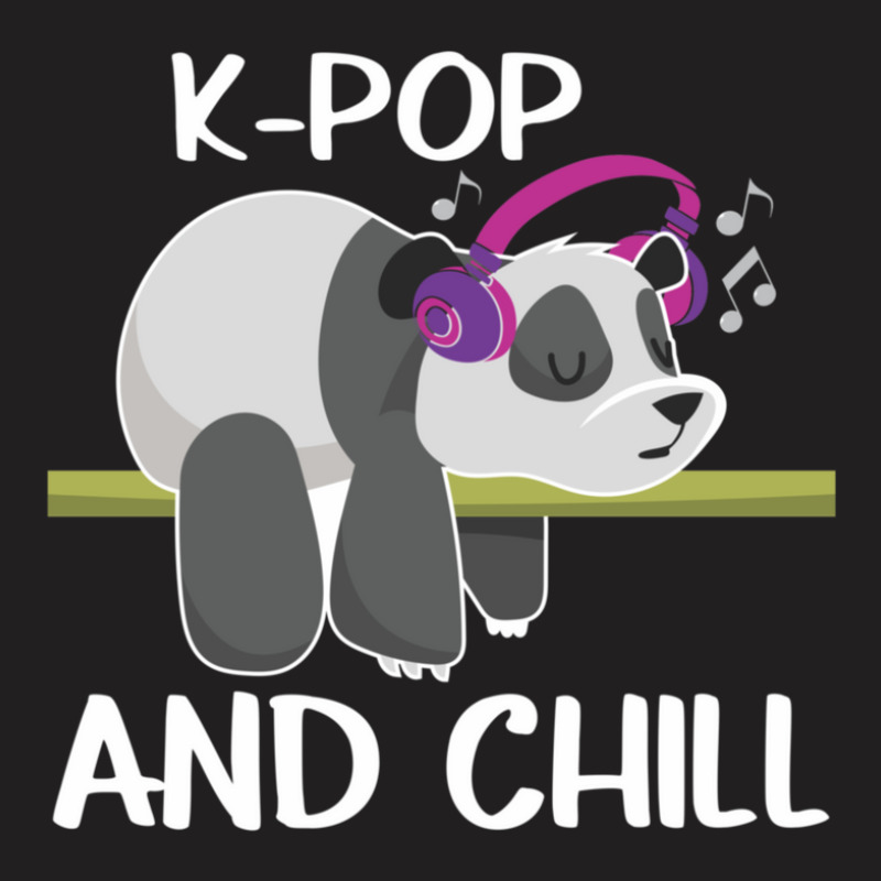 Cute Panda Headphones Korea Pop Lover Kpop Music T-shirt | Artistshot