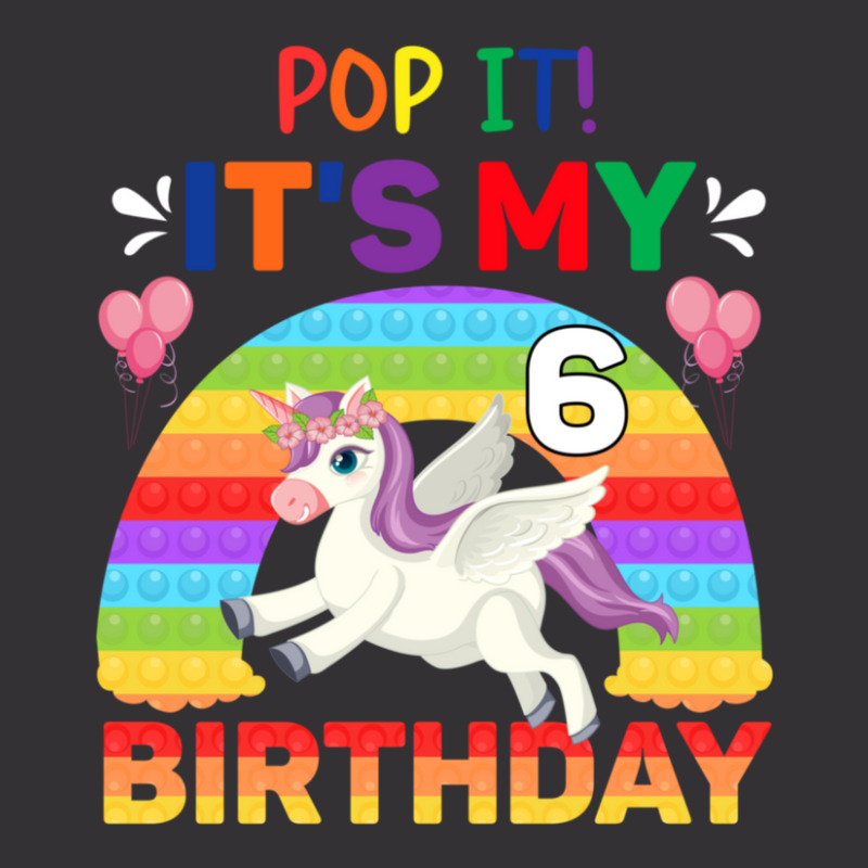 Pop It Fidget 6th Birthday Unicorn Girl Gift Vintage Hoodie And Short Set | Artistshot