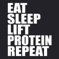 Eat Sleep Lift Protein Repeat Cute For T Shirt Man Men Woman Women Wei Unisex Sherpa-lined Denim Jacket | Artistshot