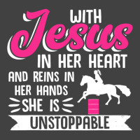 Barrel Racing With Jesus In Her Heart And Reins In Her Hands Vintage T-shirt | Artistshot