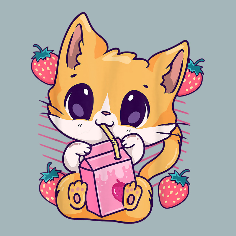 Strawberry Milk Cat Cute Kawaii Kitten Anime Neko Shake T Shirt Unisex Sherpa-Lined Denim Jacket by kulowbu | Artistshot