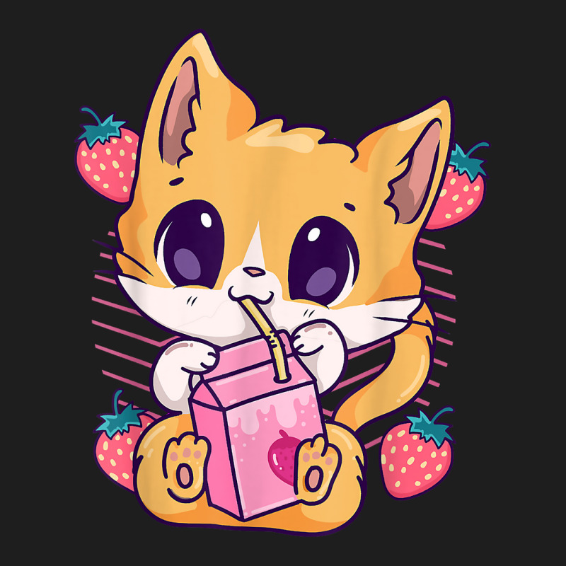 Strawberry Milk Cat Cute Kawaii Kitten Anime Neko Shake T Shirt Classic T-shirt by kulowbu | Artistshot