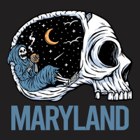 Chilling Skeleton Maryland T-shirt | Artistshot