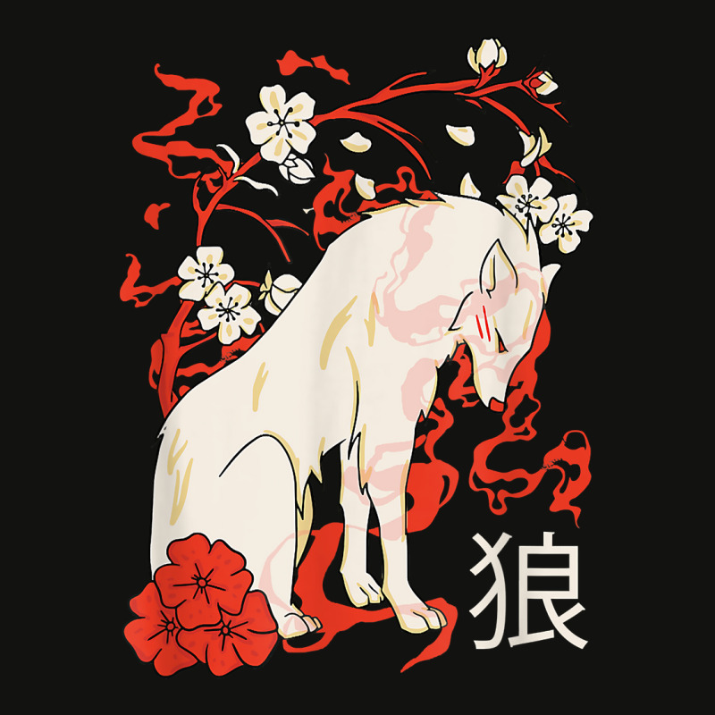 Japanese Wolf Floral Wolves Flower Japan Scorecard Crop Tee by kiingeestebaz | Artistshot