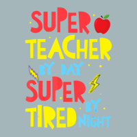 Super Teacher By Day Super Tired By Night Superhero Teacher Unisex Sherpa-lined Denim Jacket | Artistshot