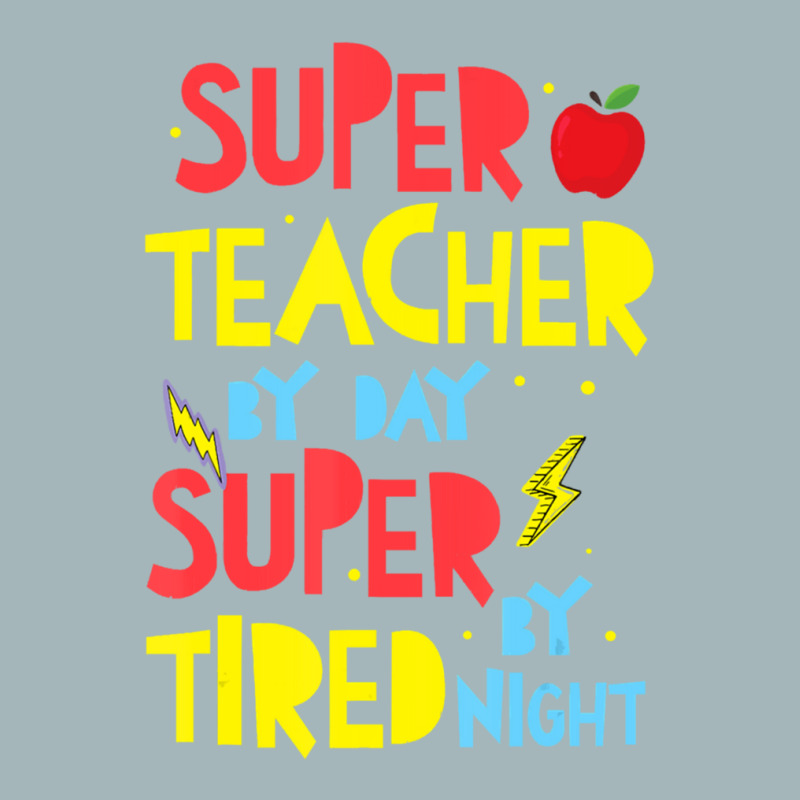 Super Teacher By Day Super Tired By Night Superhero Teacher Unisex Sherpa-lined Denim Jacket | Artistshot