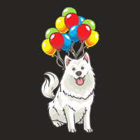 Dog Lover T  Shirt Funny Samoyed Dog With Balloons T  Shirt Ladies Fitted T-shirt | Artistshot