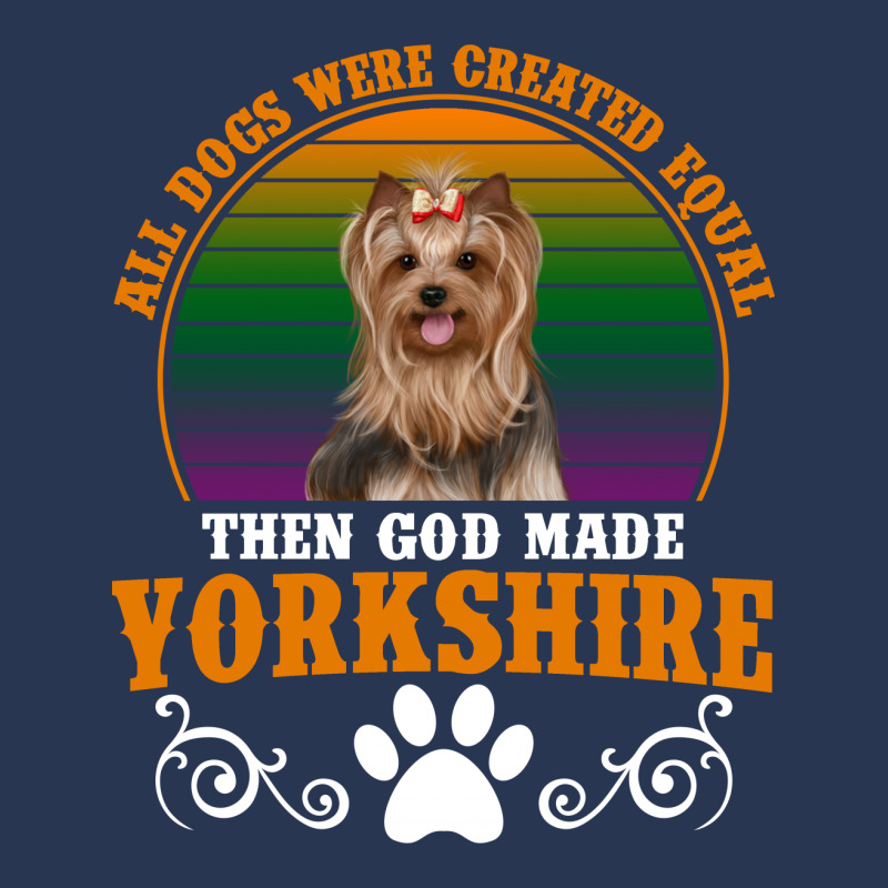 All Dogs Were Created Equal Then God Made Yorkshire For Dark Ladies Denim Jacket by Gurkan | Artistshot