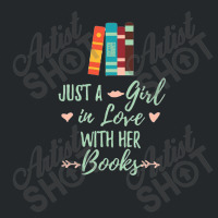 A Girl In Love With Her Books Bookworm Book Lover Crewneck Sweatshirt | Artistshot