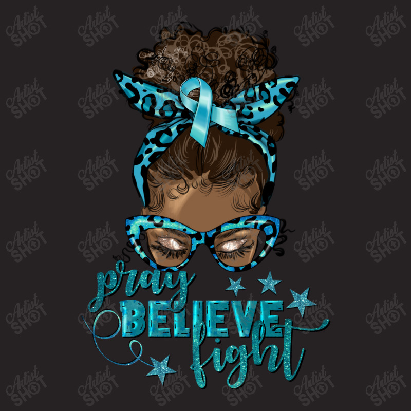 Teal Cancer Pray Believe Fight Vintage Cap by afrowomandigitalshop@gmail.com | Artistshot