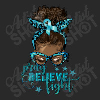 Teal Cancer Pray Believe Fight Printed Hat | Artistshot