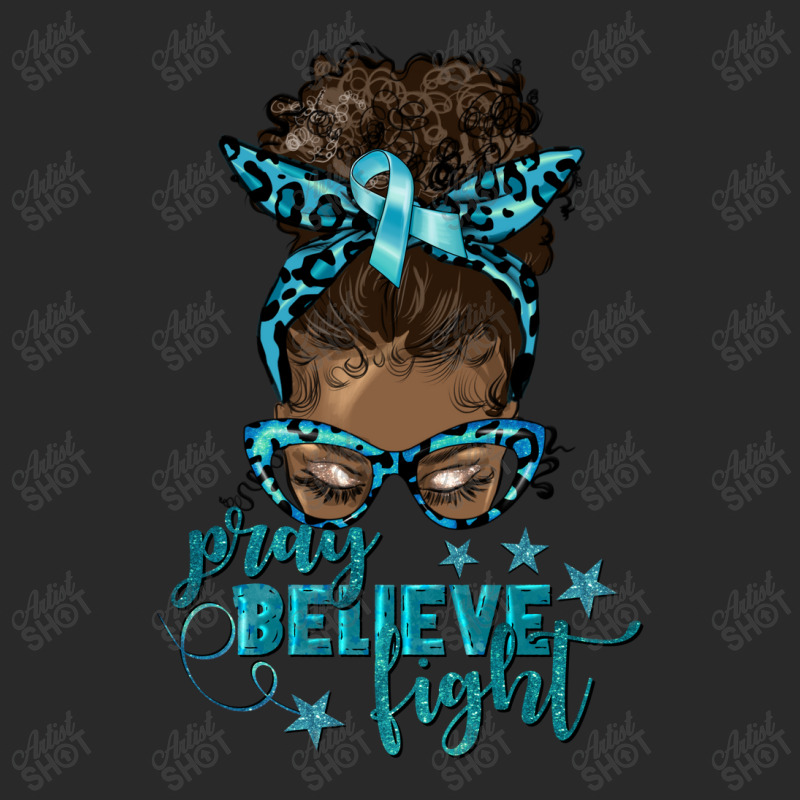 Teal Cancer Pray Believe Fight Printed hat by afrowomandigitalshop@gmail.com | Artistshot