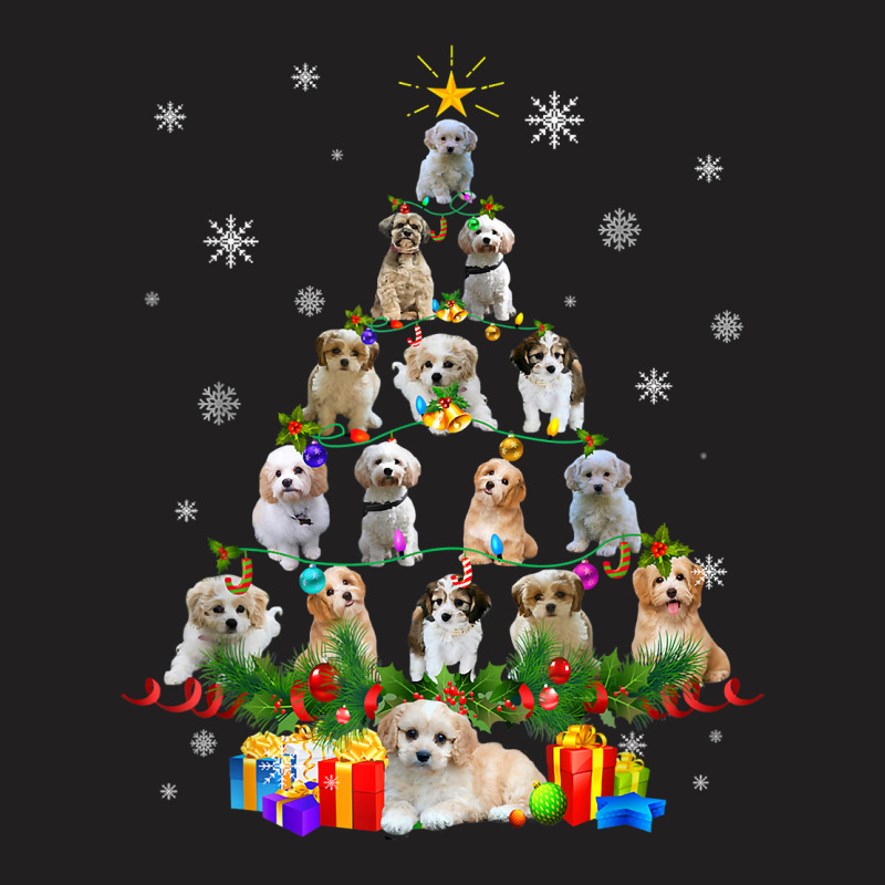 Cavachon Christmas Tree Lights Funny Lover Dog Xmas Pajamas T Shirt T-Shirt by pacerbe | Artistshot