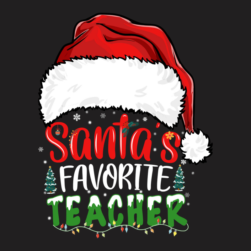 Santa's Favorite Teacher Funny Christmas Teacher Sweatshirt T-Shirt by pacerbe | Artistshot