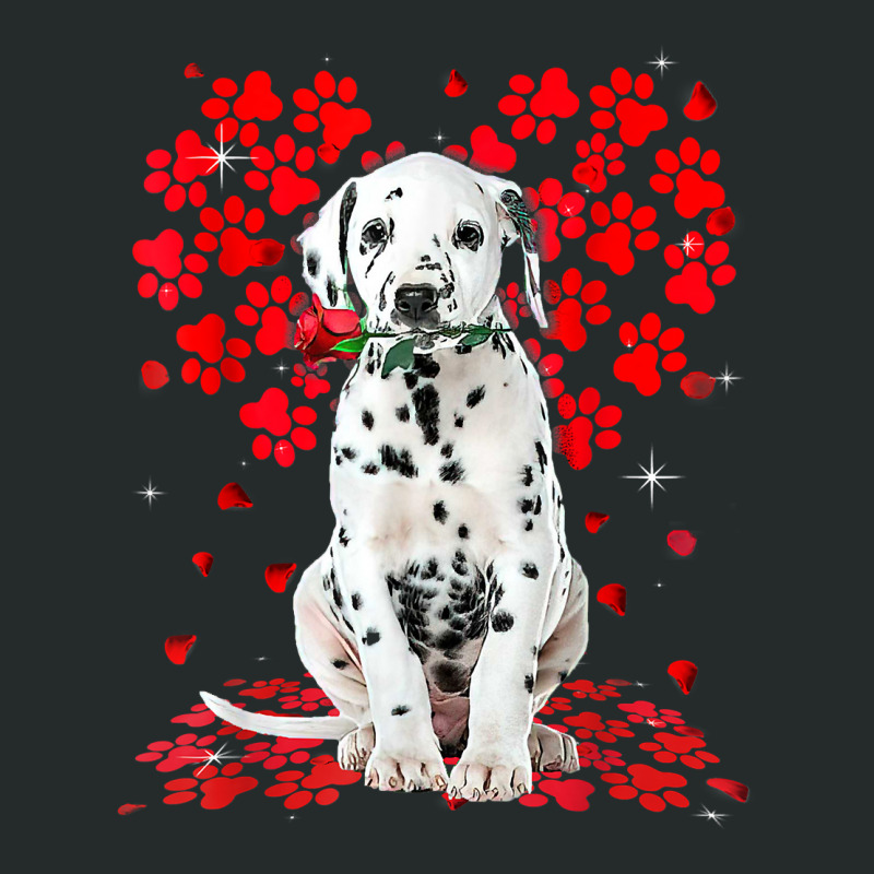 Cute Love Dalmatian Dog Valentine Pet Dog Lover T Shirt Women's Triblend Scoop T-shirt by luckenbg | Artistshot