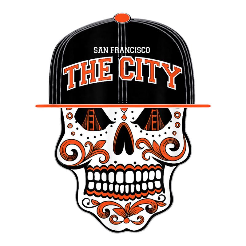 San Francisco The City Sugar Skull Bay Bridge Golden Gate T Shirt Zipper Hoodie by wiltoban | Artistshot