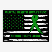 Mental Health Awareness American Flag Nobody Fights Alon Adjustable Cap | Artistshot