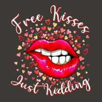 Kisses Just Kidding Sexy Lip Dripping Lips Kissing Valentine T Shirt Bucket Hat | Artistshot