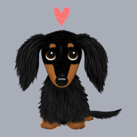 Black And Tan Longhaired Dachshund Cartoon Dog With Heart Tank Dress | Artistshot