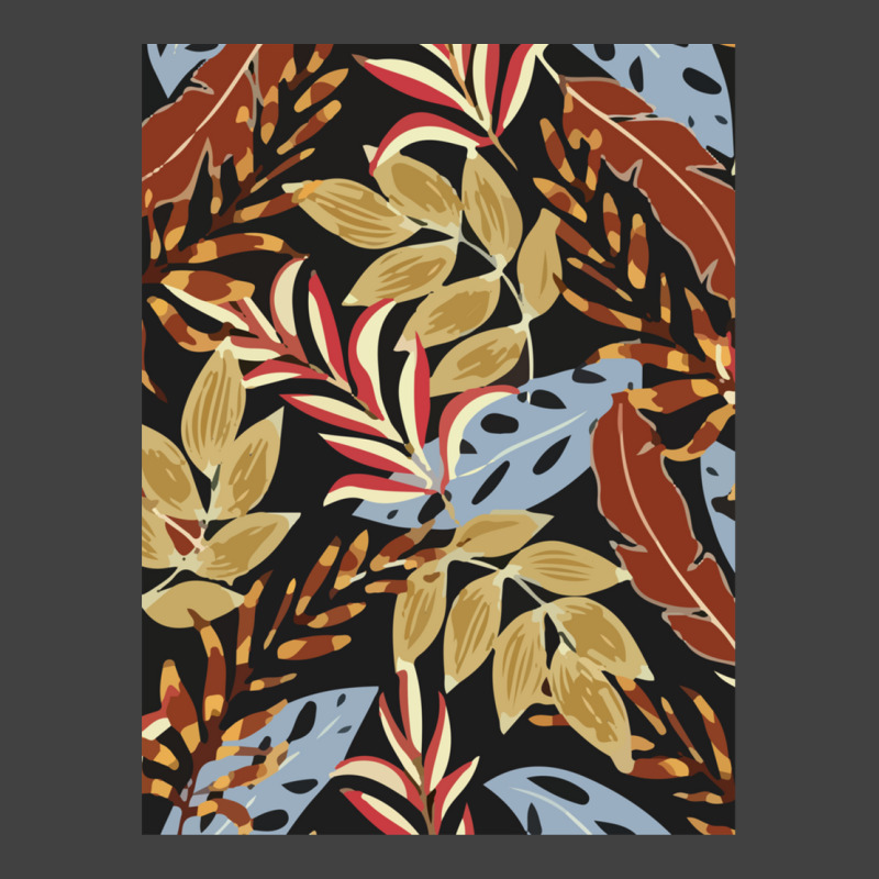 Trend Tropical Pattern With Bright Blue Red Plants Leaves 1 Vintage T-shirt | Artistshot