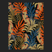 Trend Tropical Pattern With Bright Orange Blue Plants Leaves 3/4 Sleeve Shirt | Artistshot