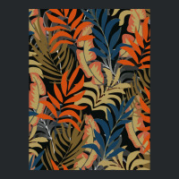 Trend Tropical Pattern With Bright Orange Blue Plants Leaves Crewneck Sweatshirt | Artistshot