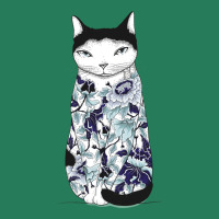 Cat In Blue Peony Tattoo T-shirt | Artistshot