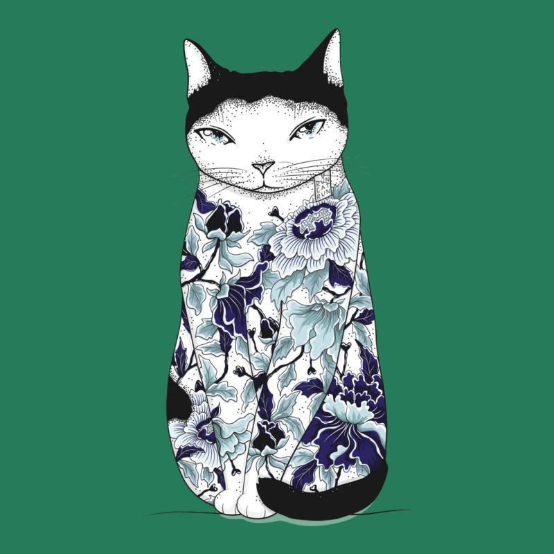 Cat In Blue Peony Tattoo T-shirt | Artistshot