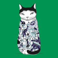 Cat In Blue Peony Tattoo Classic T-shirt | Artistshot