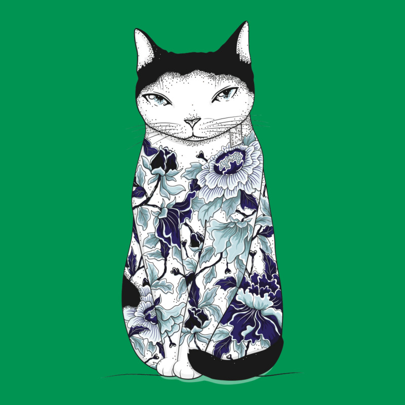 Cat In Blue Peony Tattoo Classic T-shirt | Artistshot