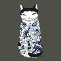 Cat In Blue Peony Tattoo Fleece Short | Artistshot