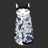 Cat In Blue Peony Tattoo Champion Hoodie | Artistshot