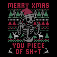 Christmas Skull Funny Ugly Sweater Men's Long Sleeve Pajama Set | Artistshot