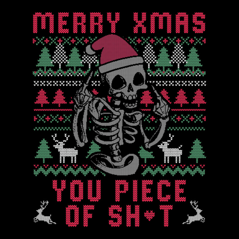 Christmas Skull Funny Ugly Sweater Men's Long Sleeve Pajama Set | Artistshot